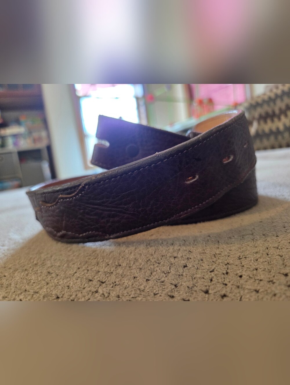 Vintage 3-D Belt Leather Belt Brown Full Grain Cowhide Western Made USA Size 42